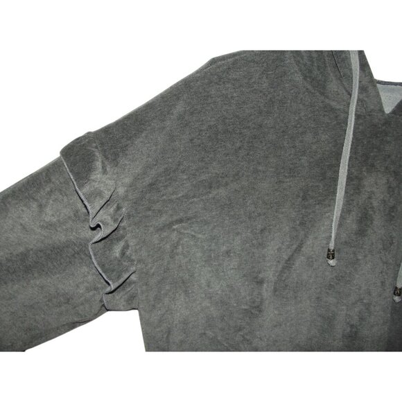 Weekend Suzanne Betro Womens Size 2X Gray Velour Hoodie Drawstring Pocket 2xl - Picture 5 of 9
